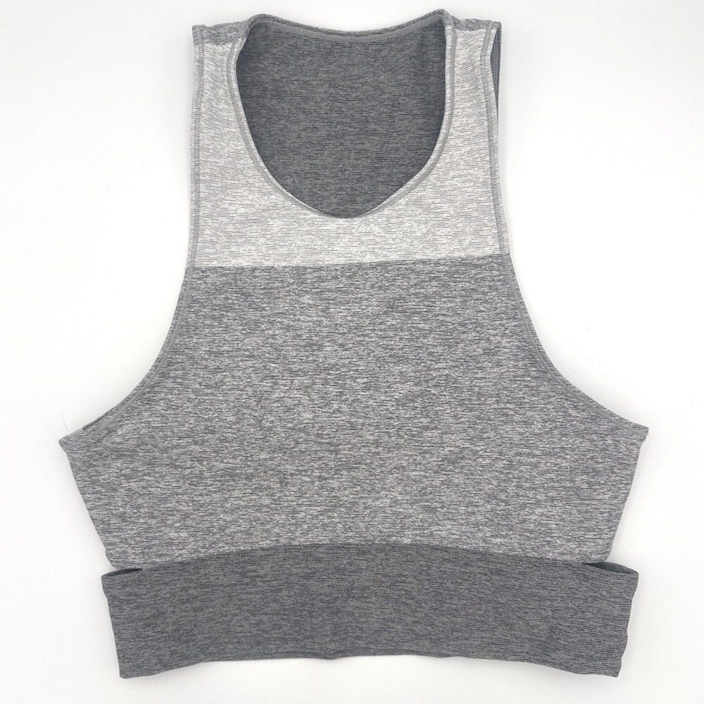Outdoor Voices Grey Colorblock High Neck Cutout Sports Bra Small Cutout Athletic